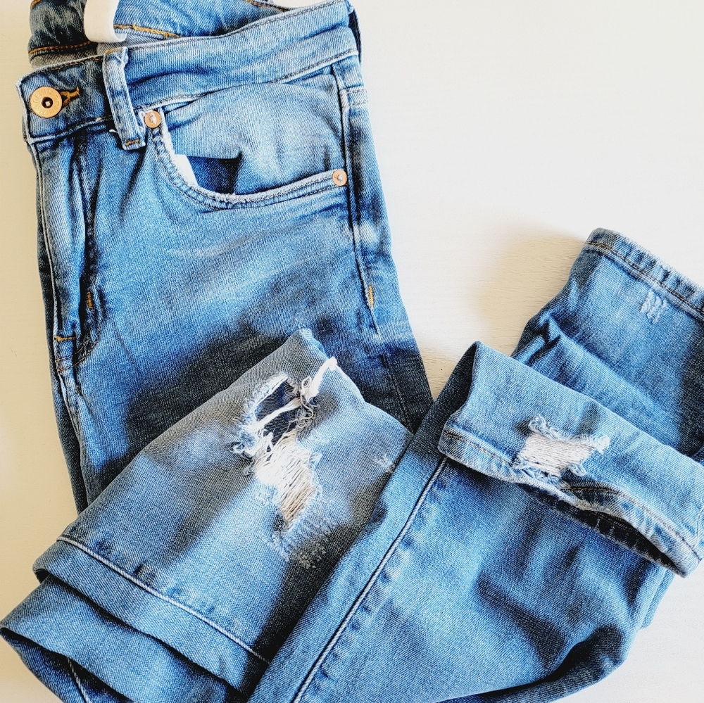H&M & Denim Slim Ankle Length Regular Waist Medium Wash Jeans Sz 30